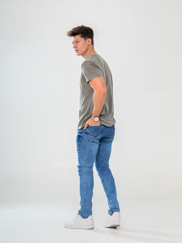 Calça Jeans PRS Skinny Sky Blue Sem Bolso Celular