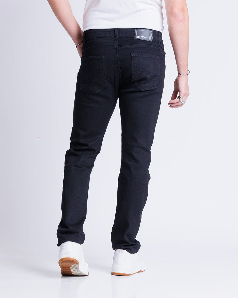 Calça Jeans PRS Preta Lisa Skinny Com Bolso Celular