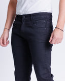 Calça Jeans PRS Preta Lisa Skinny Com Bolso Celular