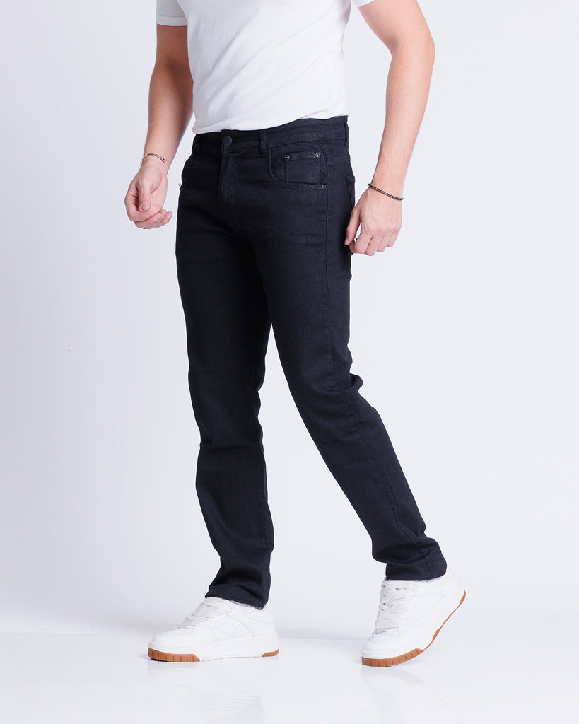 Calça Jeans PRS Preta Lisa Skinny Com Bolso Celular