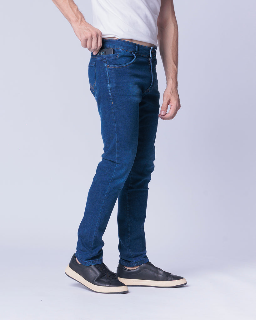 Calça Jeans PRS Skinny Com Bolso Celular