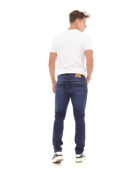 Calça Jeans PRS Skinny Escura Basica Sem Bolso Celular