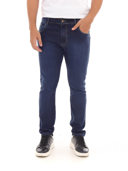 Calça Jeans PRS Skinny Escura Basica Sem Bolso Celular
