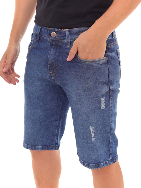 Bermuda Jeans PRS Stone Sem Bolso Celular