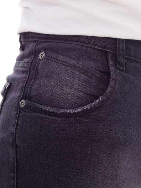 Bermuda Jeans PRS Preta Sem Bolso Celular