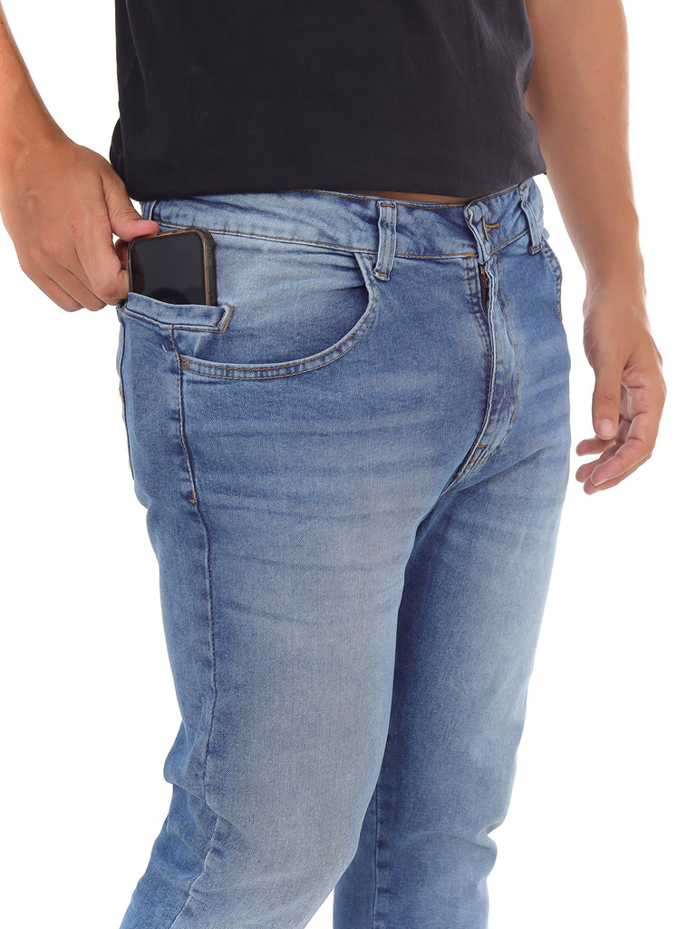 Calça Jeans PRS Skinny Blue Stone Com Bolso Celular