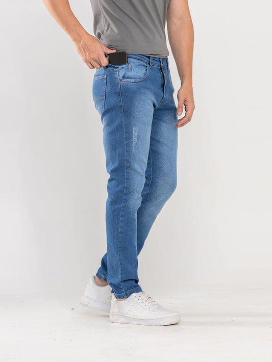 Calça Jeans PRS Skinny Blue Com Bolso Celular