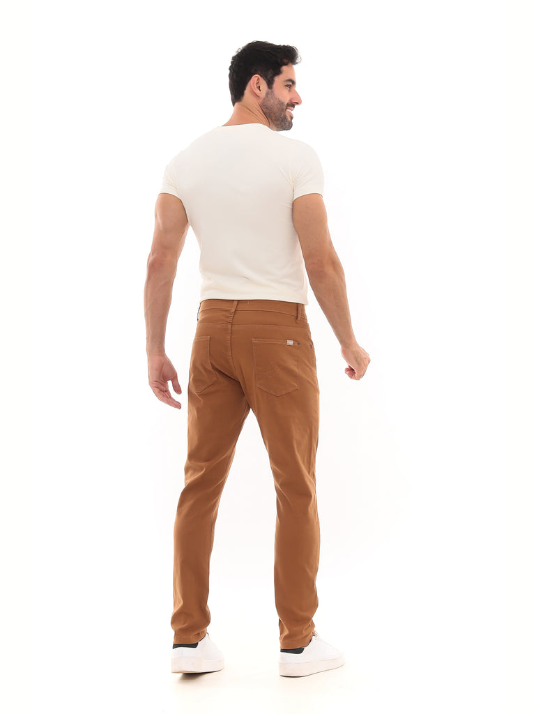 Calça Sarja PRS Skinny Ocre Sem Bolso Celular