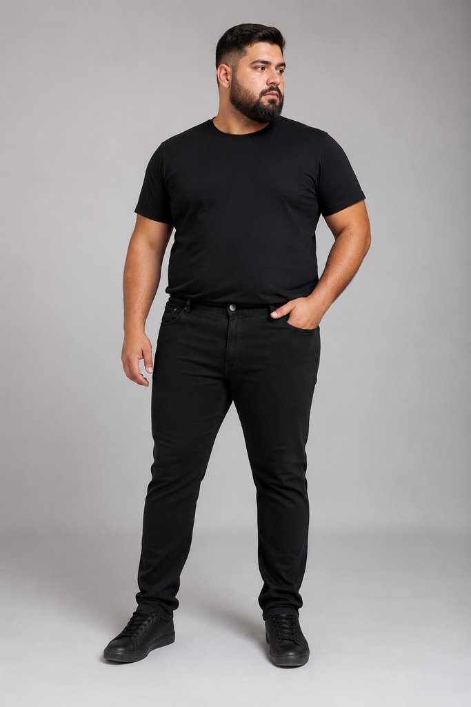 Calça Jeans Preta Plus Size PRS