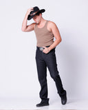 Calça Jeans Cowboy Masculina Country com Bolso Celular Preta