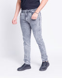Calça Jeans PRS Skinny Black Marmorizada Com Bolso Celular
