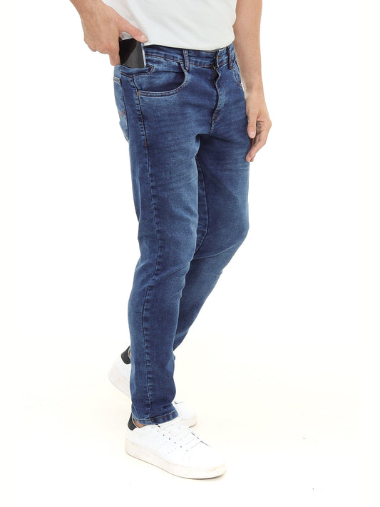 Calça jeans skinny masculina com bolso para celular