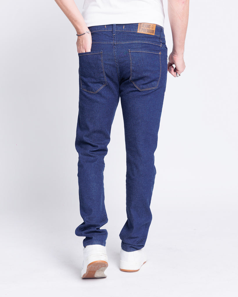 Calça Jeans PRS Azul Lisa Skinny Com Bolso Celular