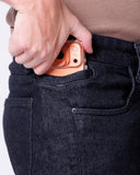 Calça Jeans Cowboy Masculina Country com Bolso Celular Preta