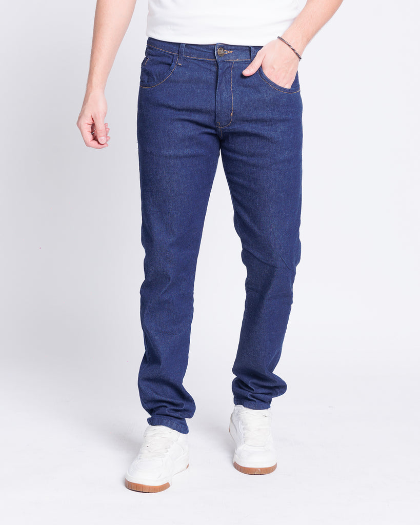 Calça Jeans PRS Azul Lisa Skinny Com Bolso Celular