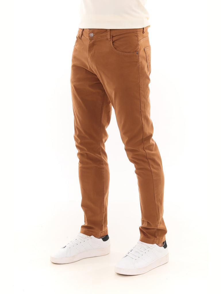 Calça Sarja PRS Skinny Ocre Sem Bolso Celular