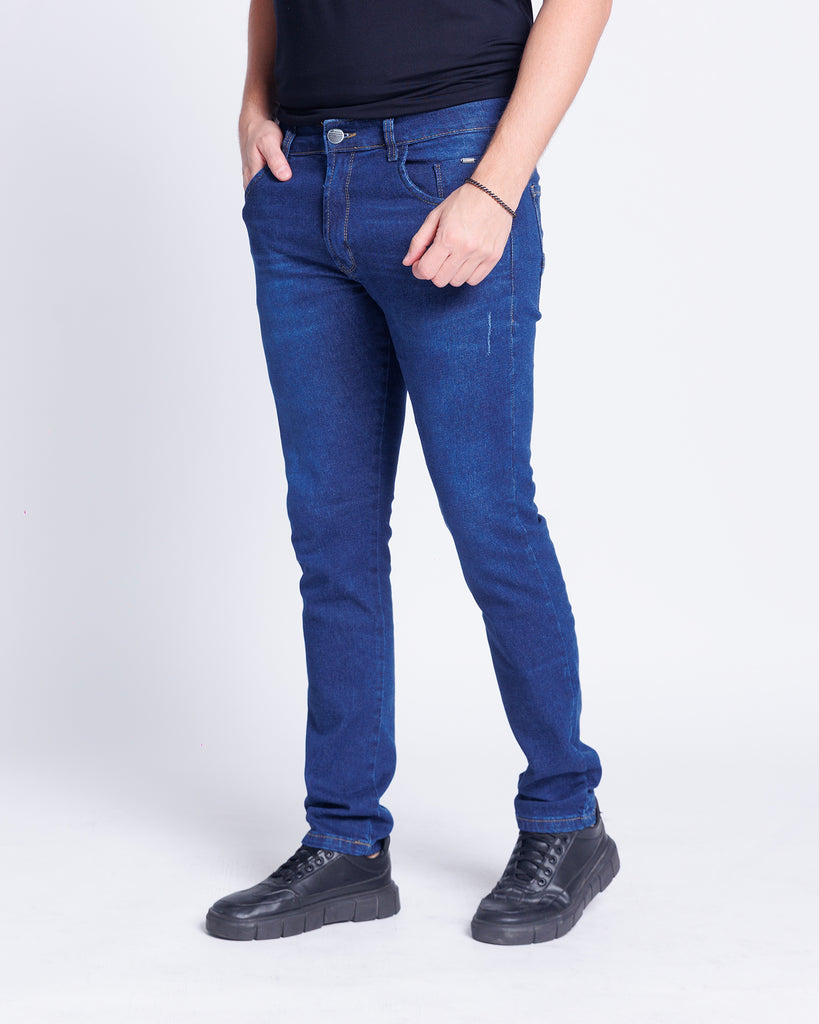 Calça Jeans PRS Skinny Blue Puídos Com Bolso Celular