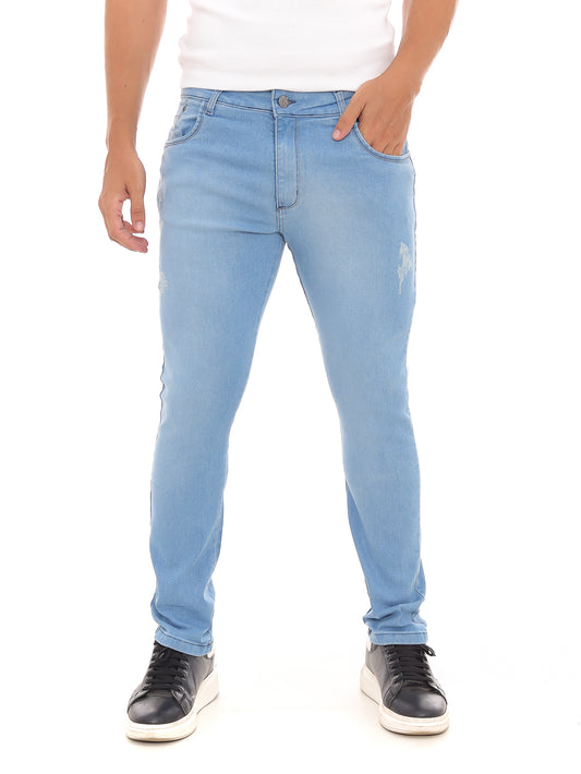 Calça Jeans PRS Skinny Delavê Sem Bolso Celular