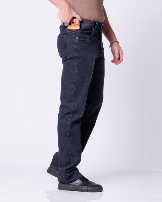 Calça Jeans Cowboy Masculina Country com Bolso Celular Preta Stonada