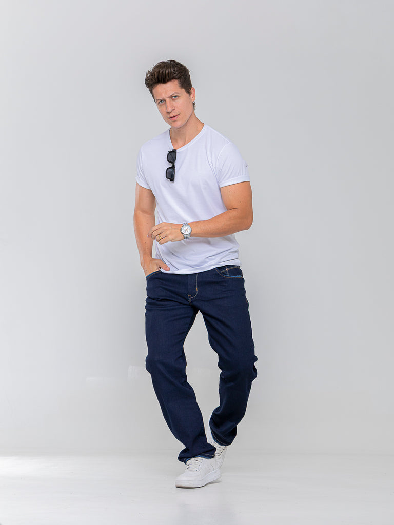 Calça Jeans PRS Comfort Amaciado Puídos Com Bolso Celular