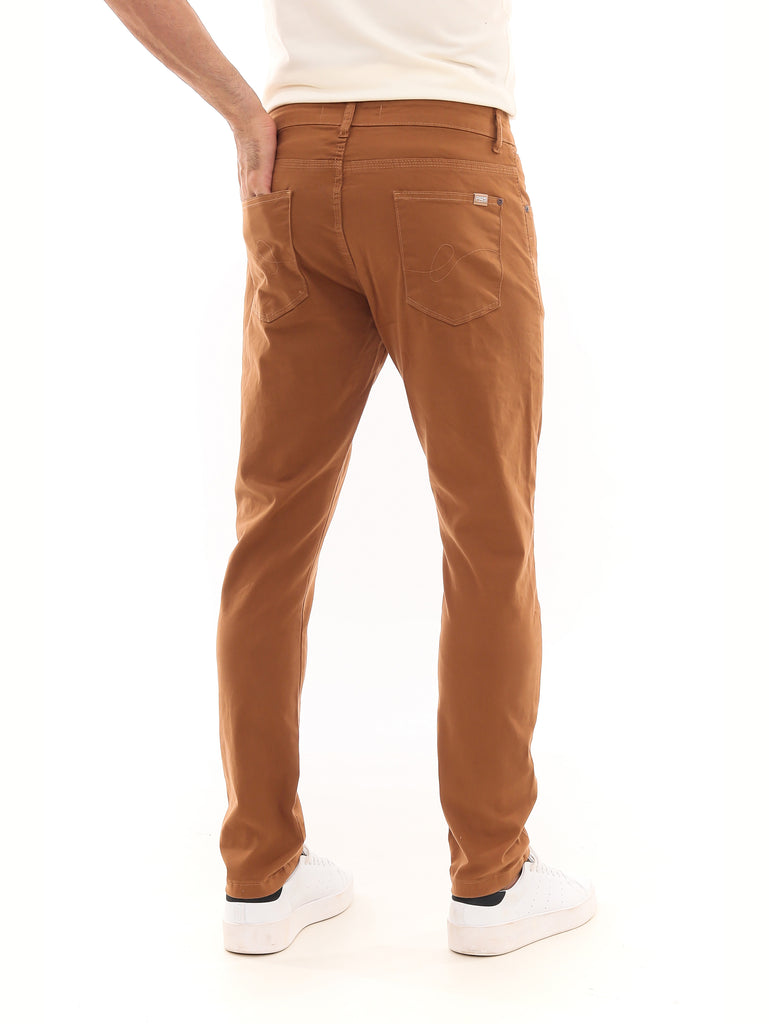 Calça Sarja PRS Skinny Ocre Sem Bolso Celular