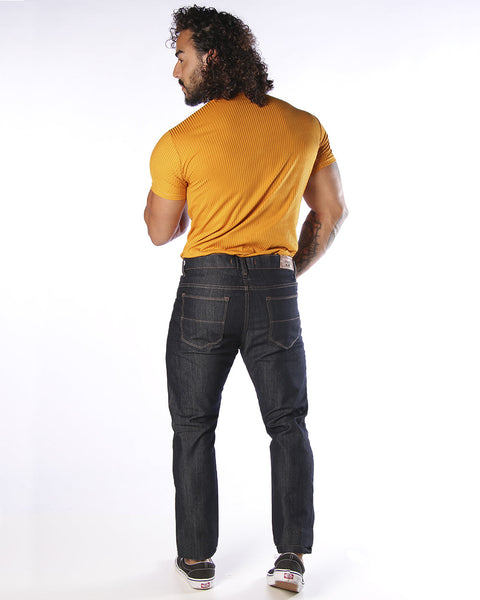 Calça Jeans PRS Skinny Escura Com Bolso Celular