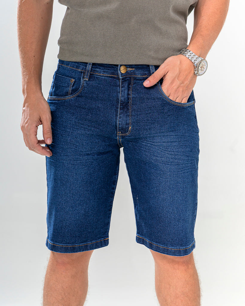 Kit Bermuda Jeans Azul e Preta