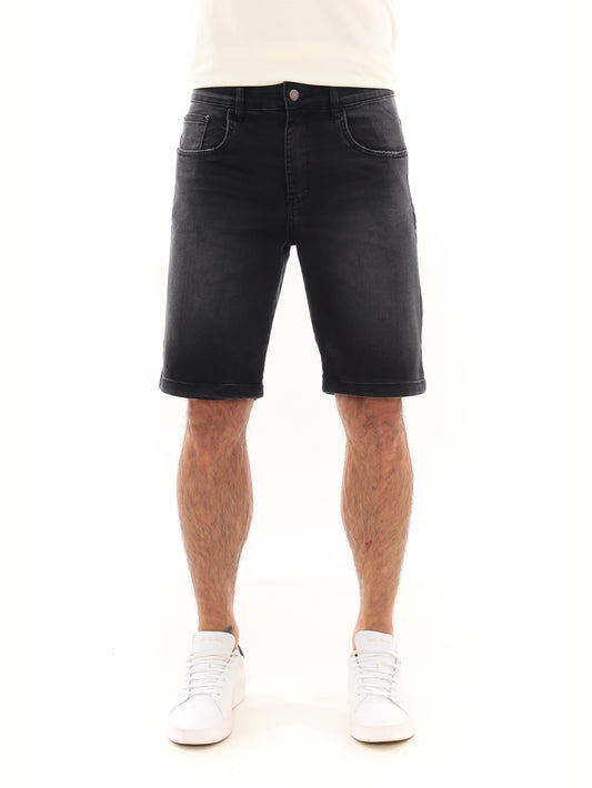 Bermuda jeans preta masculina