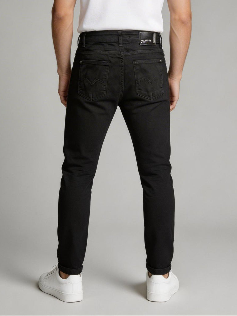 Calça Jeans PRS Preta Lisa Skinny Com Bolso Celular