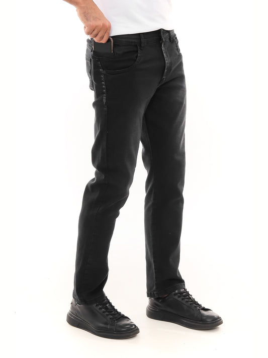 Calça jeans masculina preta PRS reta e confortável