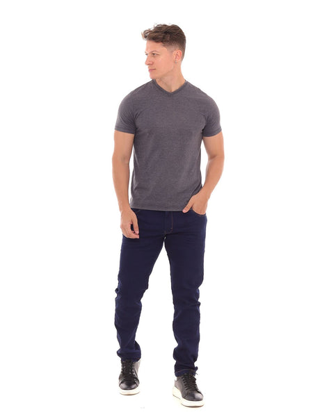 Calça Jeans PRS Skinny Escura Amaciada Sem Bolso Celular