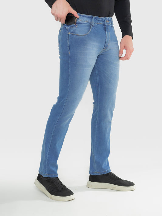 Calça Jeans PRS Comfort Azul Básica Com Bolso Celular