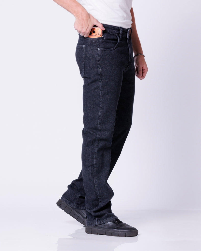 Calça Jeans Reta Com Bolso Celular Várias Cores