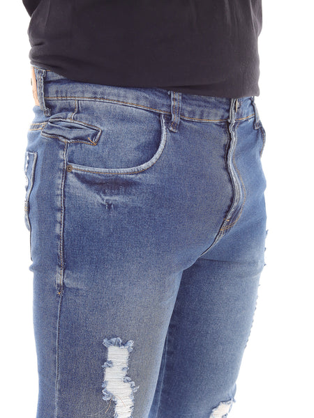 Calça Jeans PRS Super Skinny Blue Com Bolso Celular
