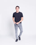 Calça Jeans PRS Skinny Black Marmorizada Com Bolso Celular