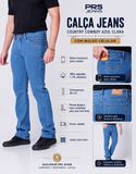 Calça Jeans Cowboy Masculina Country com Bolso Celular Azul Clara