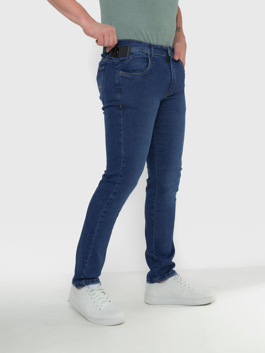 Calça Jeans PRS Skinny Basic Blue Com Bolso Celular