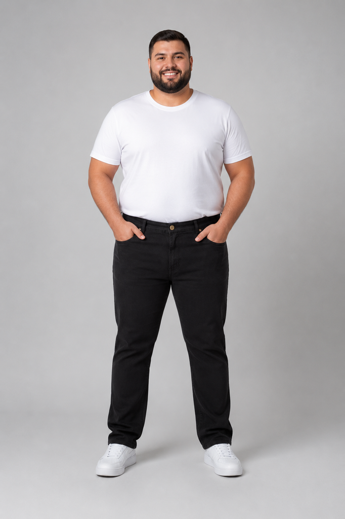 Calça Jeans Preta Plus Size PRS
