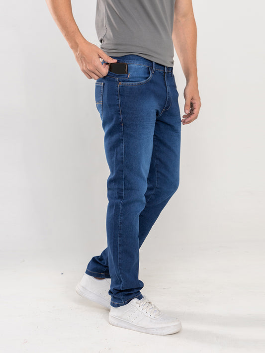 Calça Jeans PRS Skinny Básica Com Bolso Celular