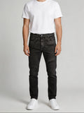 Calça Jeans PRS Preta Lisa Skinny Com Bolso Celular