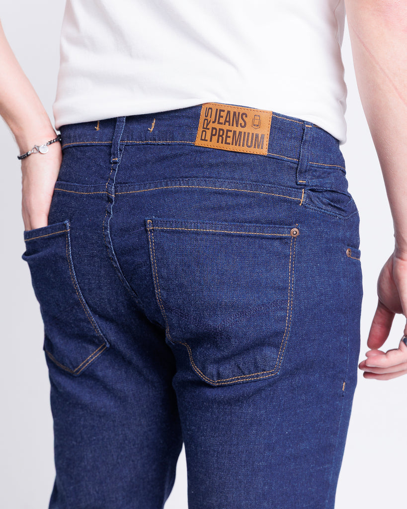 Calça Jeans PRS Azul Lisa Skinny Com Bolso Celular
