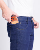 Calça Jeans PRS Azul Lisa Skinny Com Bolso Celular