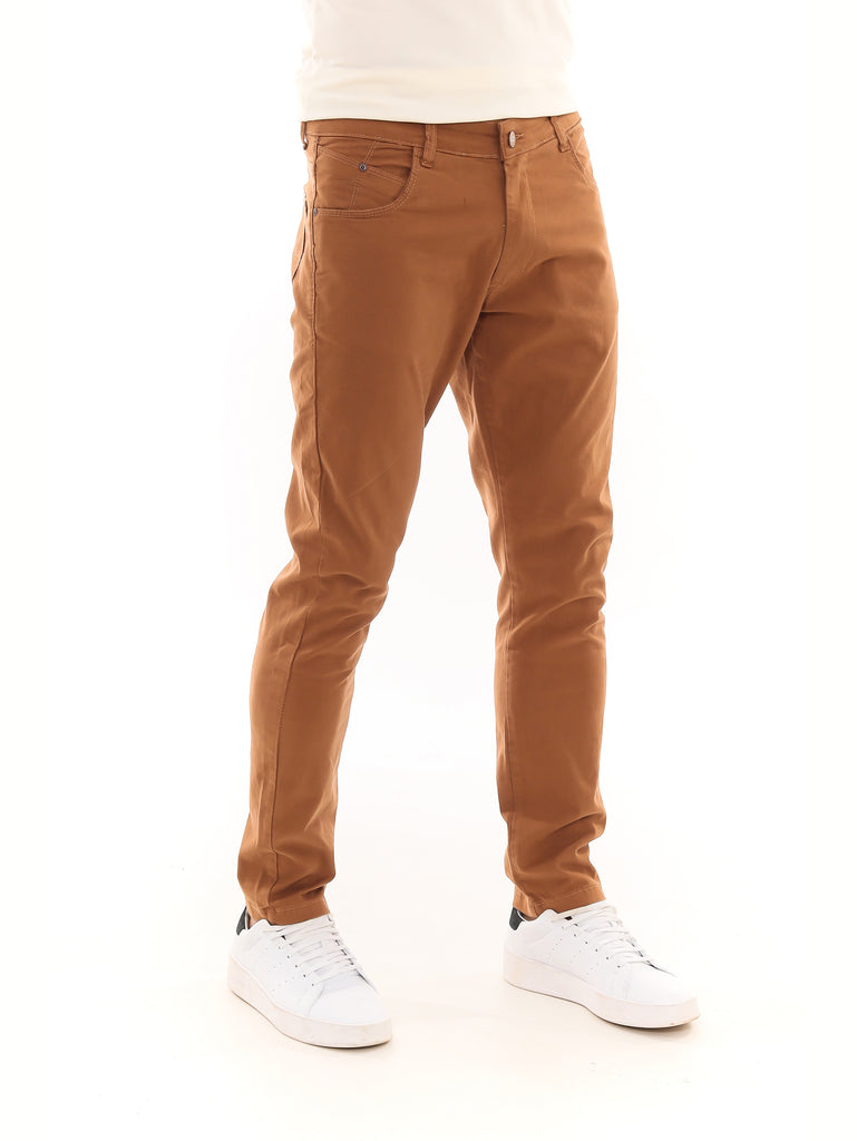 Calça Sarja PRS Skinny Ocre Sem Bolso Celular