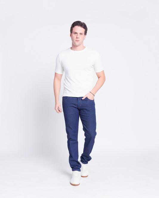 Calça Jeans PRS Azul Lisa Skinny Com Bolso Celular
