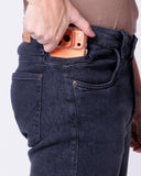Calça Jeans Cowboy Masculina Country com Bolso Celular Preta Stonada