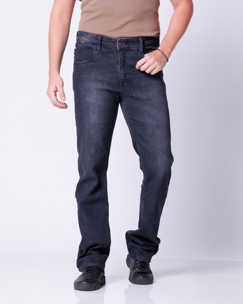Calça Jeans Cowboy Masculina Country com Bolso Celular Preta Stonada