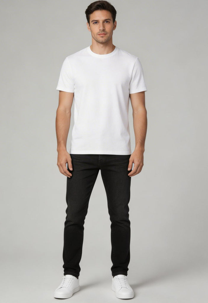 Calça Jeans PRS Preta Lisa Skinny Com Bolso Celular