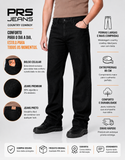 Calça Jeans Cowboy Masculina Country com Bolso Celular Preta