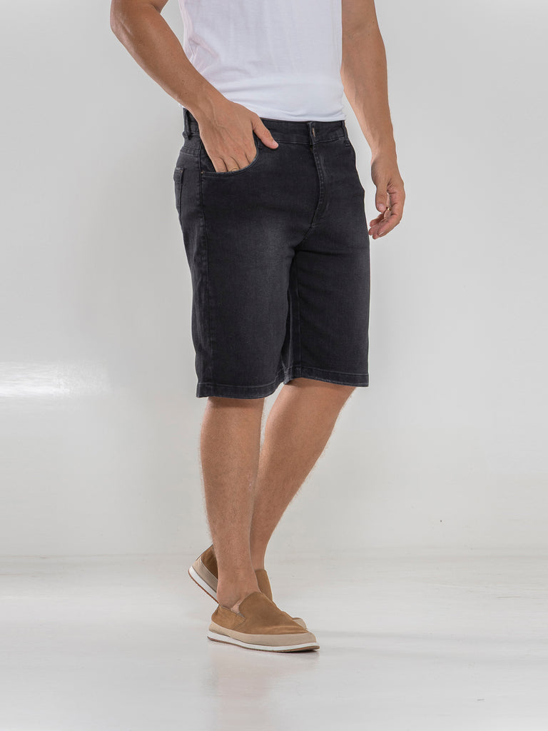 Kit Bermuda Jeans Azul e Preta