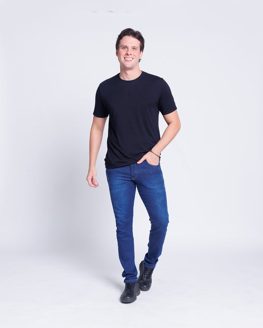 Calça Jeans PRS Skinny Blue Puídos Com Bolso Celular